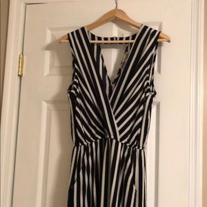 Navy and White Striped Capri Romper- Never Worn